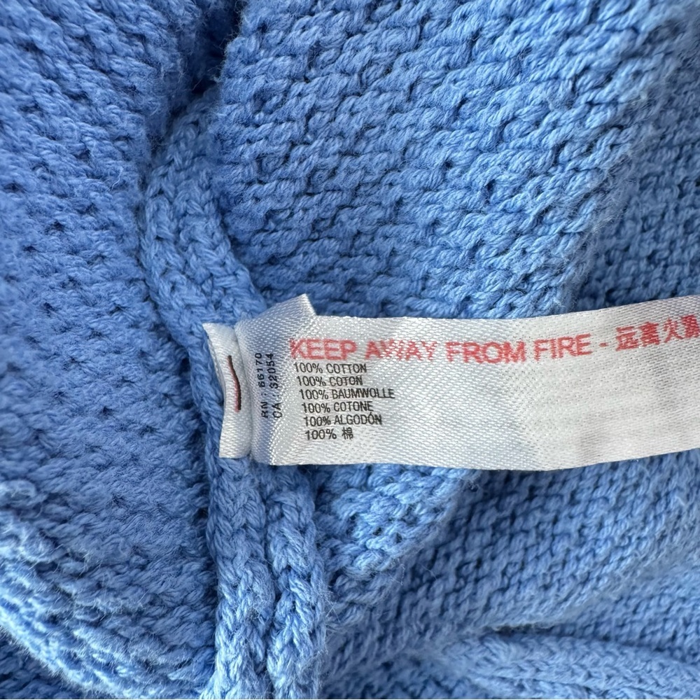 Free People Beach Hailee Waffle Knit Sweater Top Oversized Blue Slouchy Size XL - Picture 9 of 11